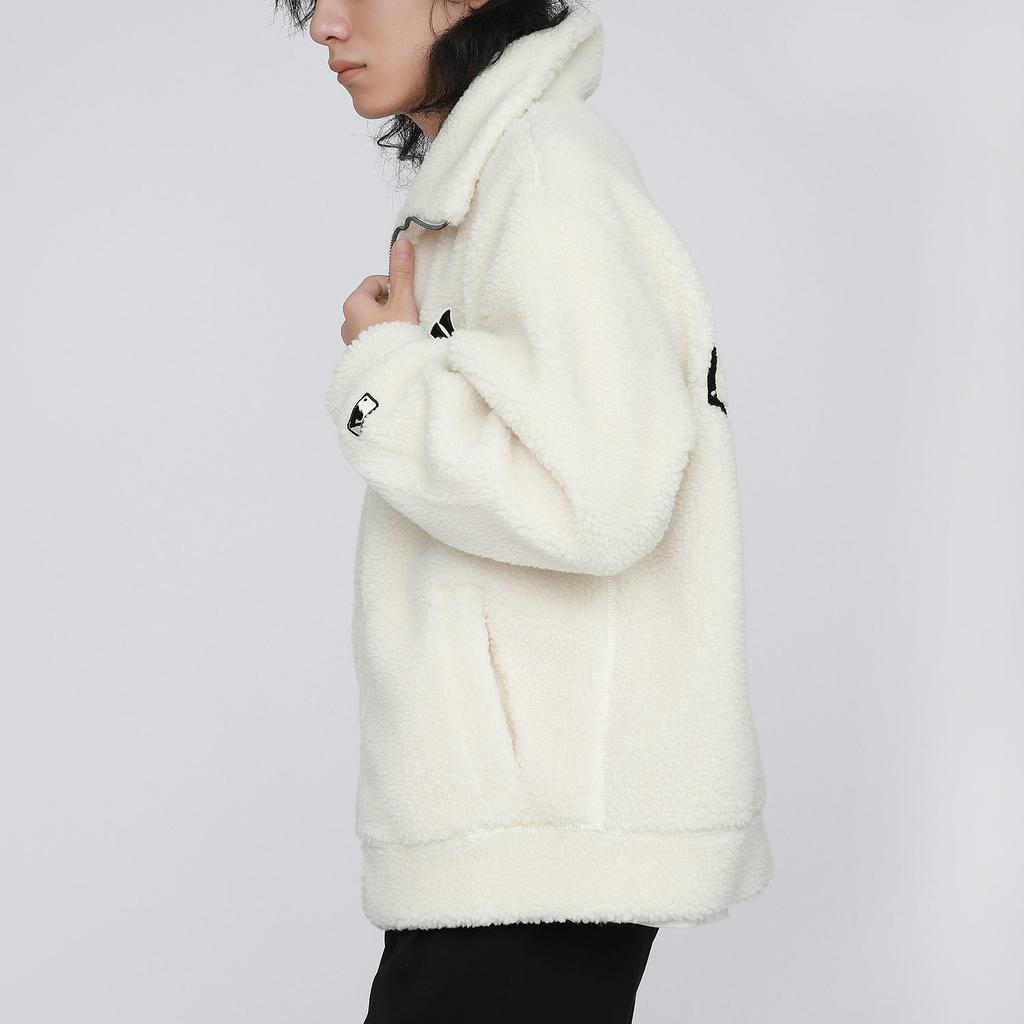 MLB Velvet Jackets Unisex Cream Lapel Thickened 3AJPF0216-50CRS
