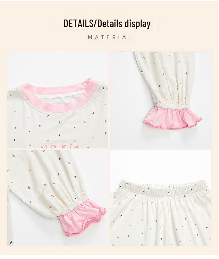 Girls' Thin Long-Sleeve Pajamas - Cute Princess Style, Spring/Autumn Homewear Set