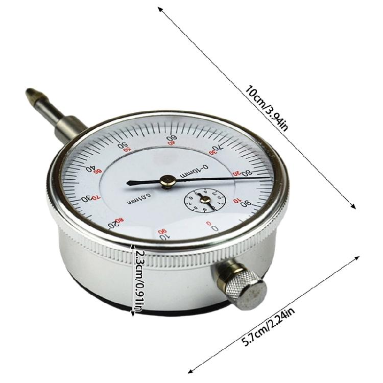 Mechanical Dials Indicator Gauge, Stainless Steel 0.01mm Accuracy for Detailed Part Measurement Work Dimension Checking