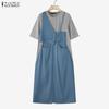 Women Casual Round Neck Short Sleeve Patchwork Dress
