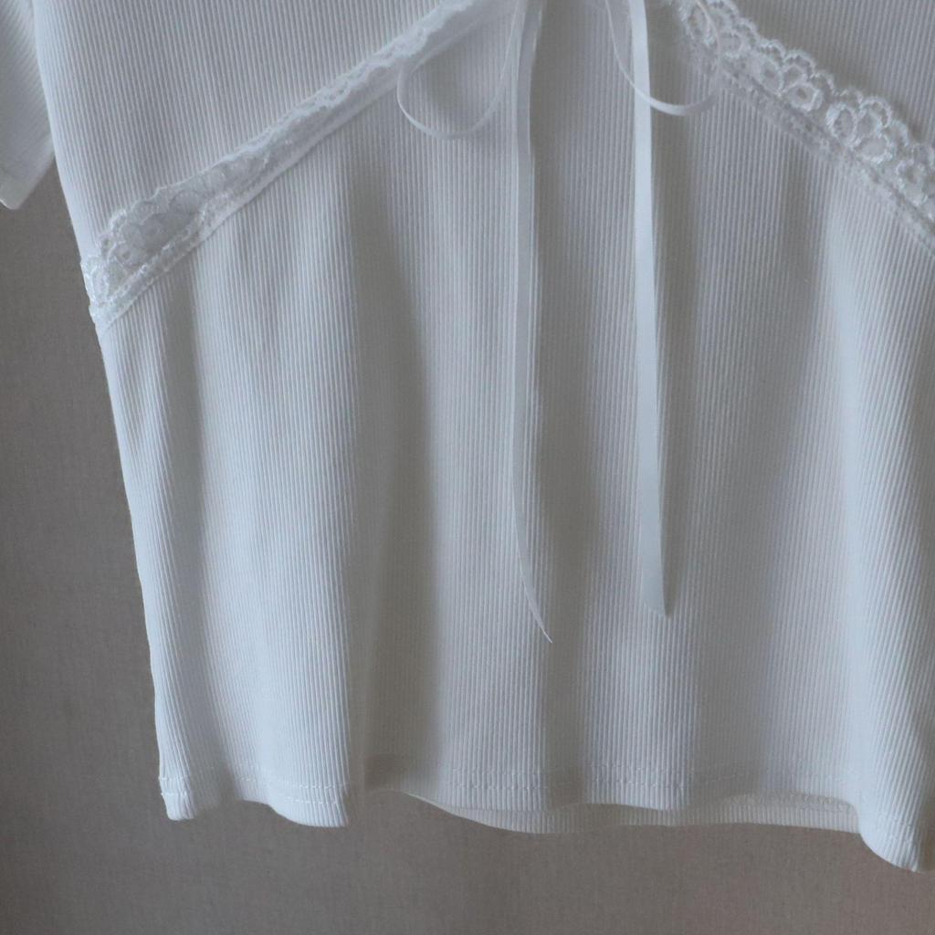 Petite Short-Sleeved Bow Slim-Fit Top - 2025 Korean Style Summer Women's Fashion