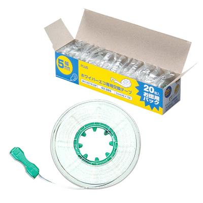 Plus Whiper Correction Replacement 5mm Tape, Eco-Friendly Tape, 20-Pack, Wide, WH-05TR20P, 42-285