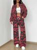 Grid New Autumn And Winter New European And American Women'S Clothing Striped Printing Suit Women
