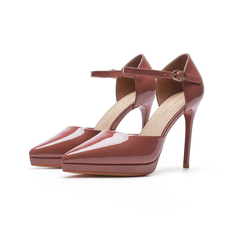 1088-10A High Heels Women's New Pointed Waterproof Table Stiletto Shoes Hollow 10.5CM High Heel Sandals