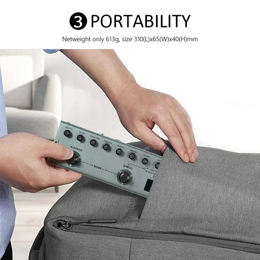 Tank-B Pro Bass Processor | 36 Custom FX Chains + IR Cab Sim | 9 Preamp/8 Slot Studio System W/USB-C Fast Charge