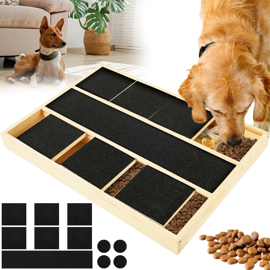 Dog Nail Scratch Pad Stable Nonslip Dog Nail File Board with Replacement Black Sandpaper Dog Toy Built in Snack Box Pet Supplies
