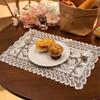 2Pcs Elegant Lace Tablecloths Square Florals Artwork Neutral Tone Sturdy Polyester Home Furnishing Textiles