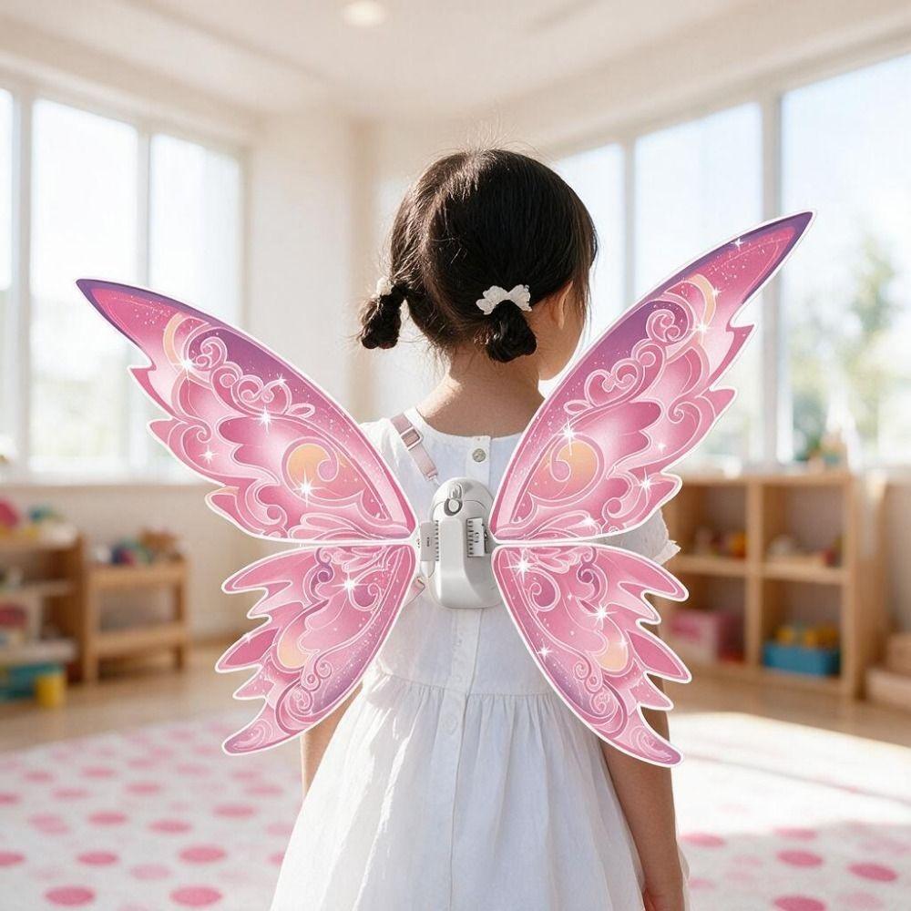 with Music Moving Butterfly Wings Light Up Fairy Glowing Wings Elf Wing  Party Festival Decoration