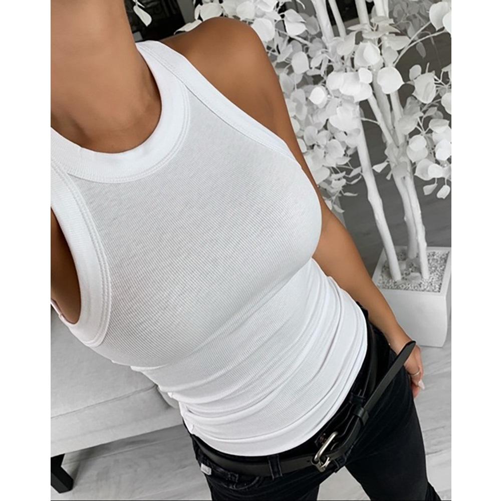 Damen Sommer T-Shirts Tank Tops Damen Casual Ärmellos Schlank Weste Tops T-shirts