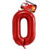 Fire Truck Number 0 Red Balloon, 40inch, 1pcs Aluminum Foil, Perfect for Boy Girl Birthday Party and Fire Theme Party Decorations