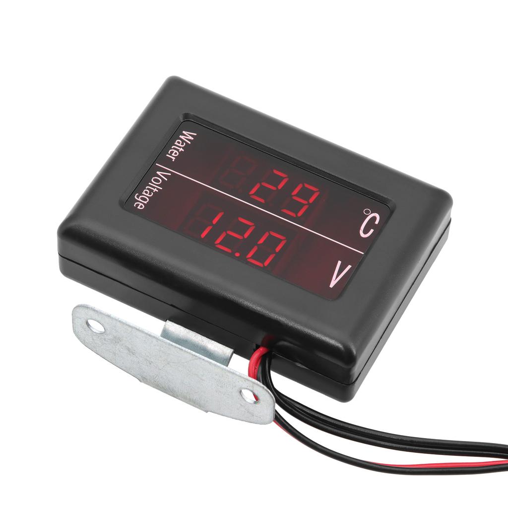 Jauge Numérique Universelle 2 en 1 Température d'Eau + Voltmètre 12V / 24 V avec Capteur M10 pour Voiture / Camion Voltmètre