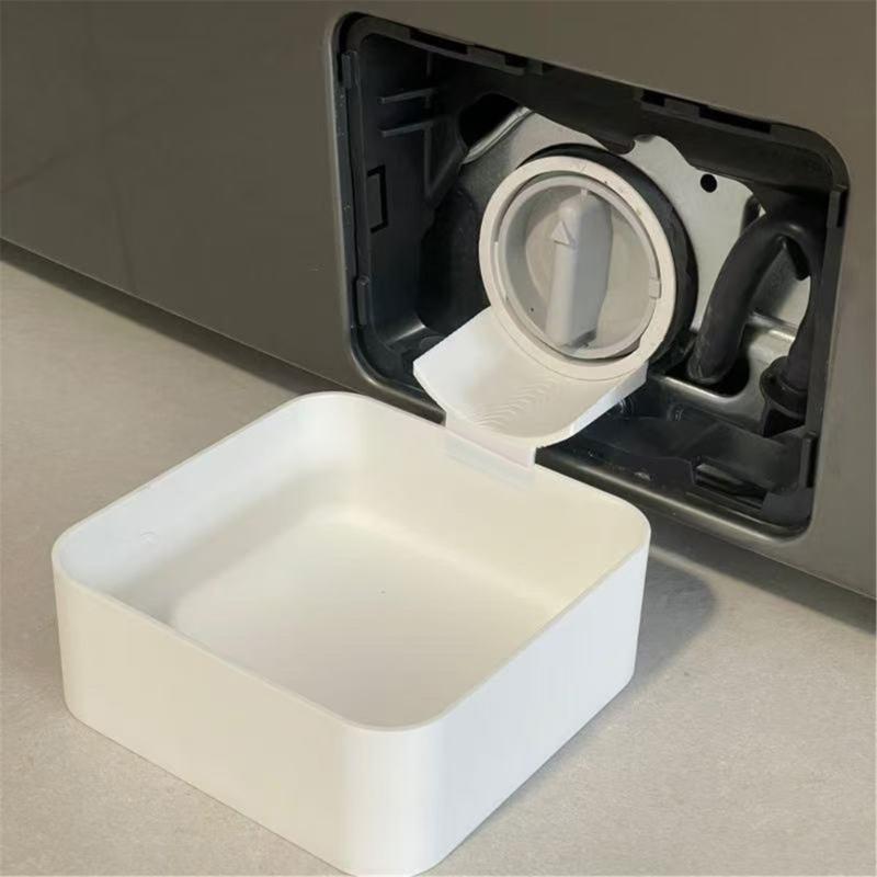 Drain Guide Tray for Washer Area 2 Piece PE Plastic Funnel Tray Set with Square Form and Curved Water Channel for Laundry Room Drain Use