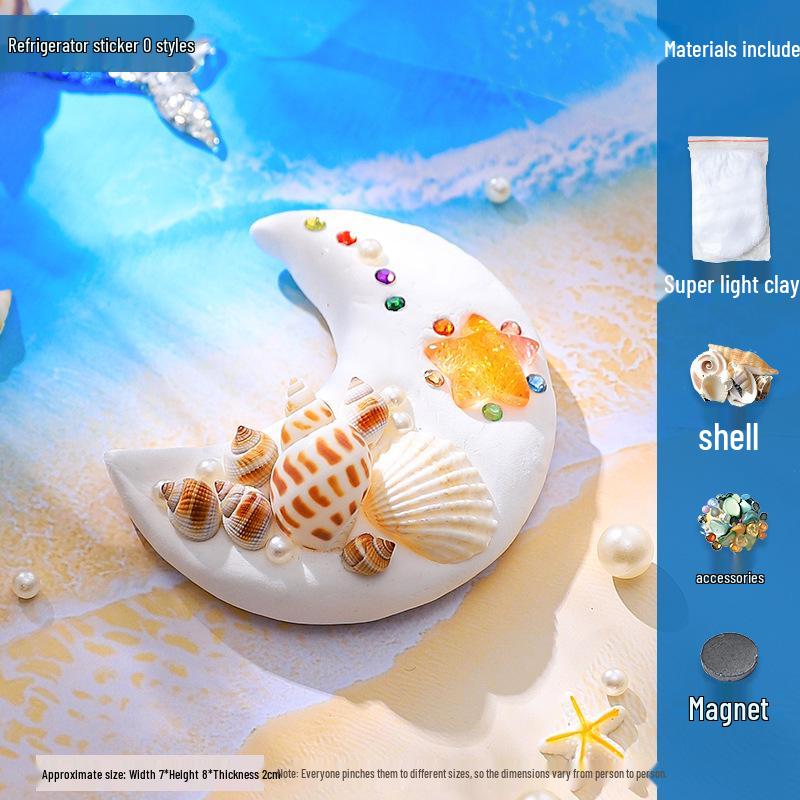 DIY Shell Clay Refrigerator Magnets: Parent-Child Creative Activity Kit
