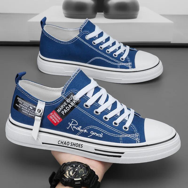 Sommer Herren Canvas Schuhe Trendige Vielseitige Low Cut Schnürschuhe Lässige Outdoor Vulkanisierte Sportschuhe für Herren Zapatos De Lona