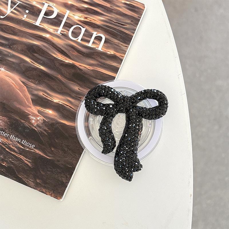 Luxury Rhinestone Bow Mobile Phone Holder: Telescopic, Magnetic, and Foldable for Japanese and Korean Girls