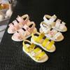 21-36 Plus Size Summer Beautiful Roman Children Sandals Girls Princess Flower Soft Beach Garden Shoes Kids Flat Sandals