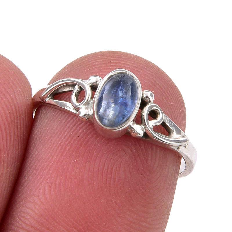 

Natural Kyanite Gemstone Handmade 925 Sterling Silver Jewelry Ring Size 6 J8v00