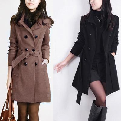 Casaco de Lã Feminino Plus Size Emagrecedor Estilo Coreano Outono Inverno 2023 – Jaqueta de Comprimento Médio