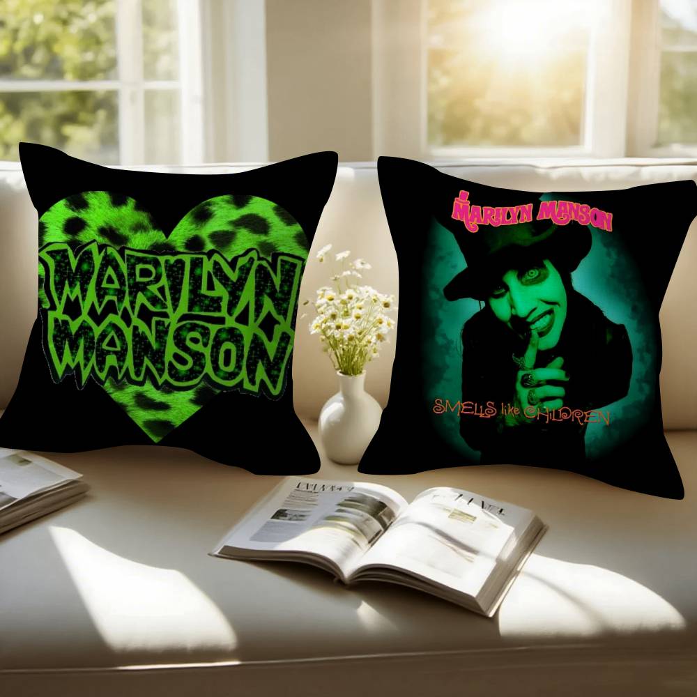 Classic Rock Band M-Marilyn M-Manson Cushion Cover Decorative Pillow Sofa Home Decor case pillow cases