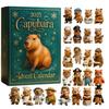 2025 Kapybara Adventskalender 24 Dager Jule Nedtellingskalender med 24 stk 2D/3D Kapybara Pynt Overraskelsesgave til Feriedekor