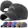 Unisex gewaschene Baumwollkappe Berg-Stickerei Vintage Baseballkappe Herren Damen Verstellbar Lässig Outdoor Streetwear Sportkappe