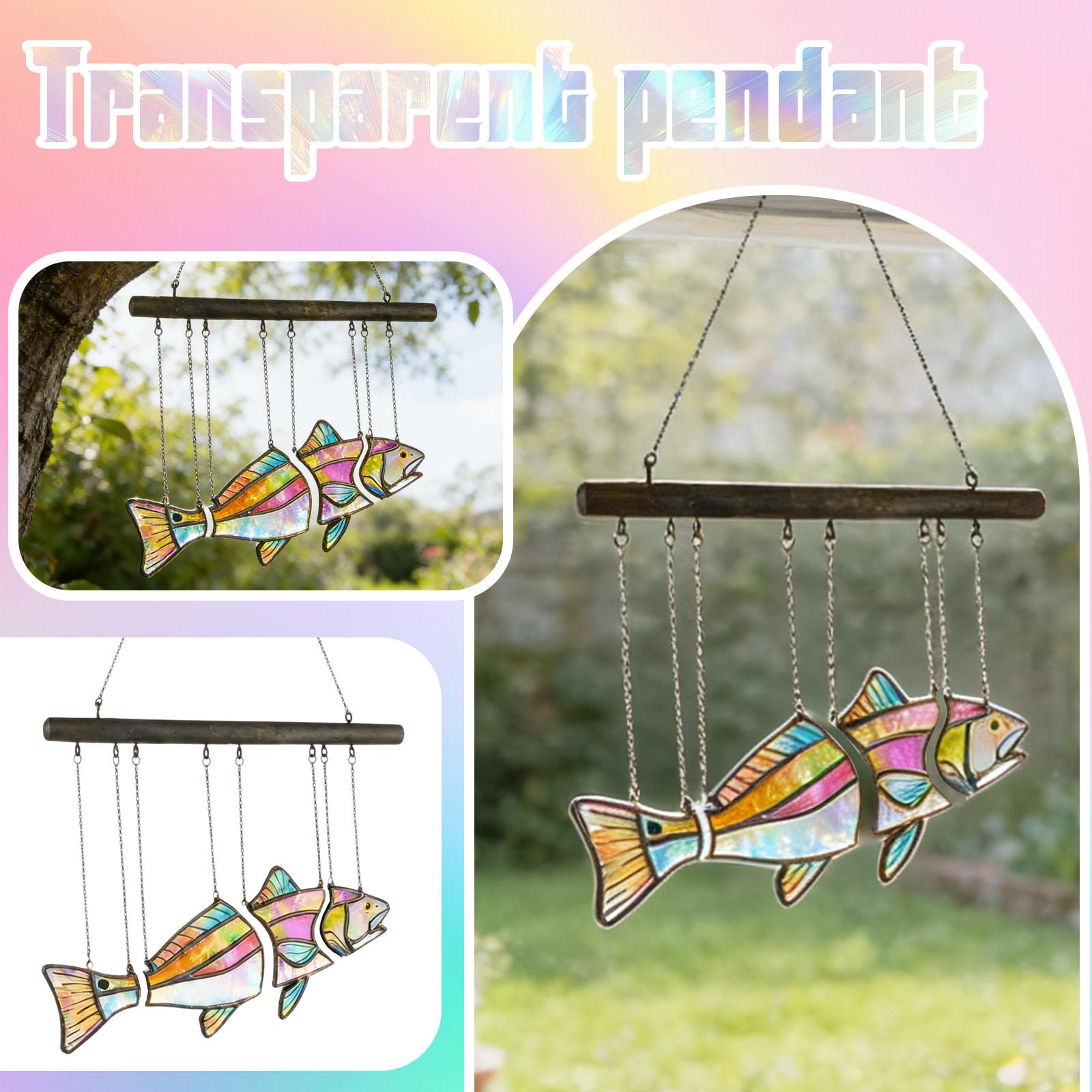 

Ручной работы Красный Рыбный Кулон с Цветной Текстурой; Идеально подходит для декора прибрежного дома One Size