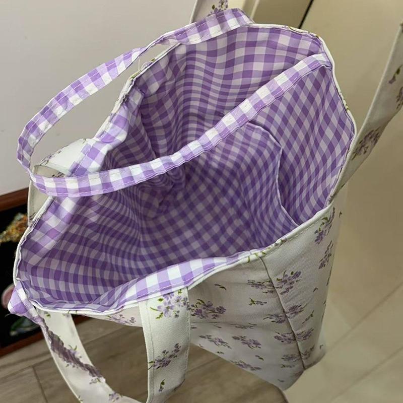 

1 шт. Корейская холщовая сумка-тоут с цветочным бантом для женщин, весенне-летняя, повседневная, универсальная, большой вместимости, на одно плечо