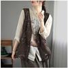 Primavera Estate Vintage Gilet Traforato Donna Pizzo Capispalla Mantella Scollo a V Gilet Monopetto Senza Maniche Cardigan Top Solidi