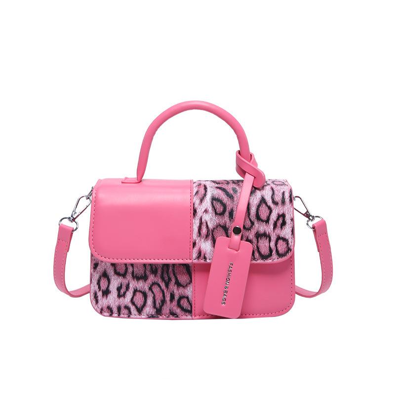 

Новая женская сумка, высококачественная, с леопардовым принтом, небольшого размера, квадратной формы. розовый