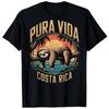 Pura Vida Sloth Costa Rica BLACK T-Shirt 1708,men&women Unisex T-shirt