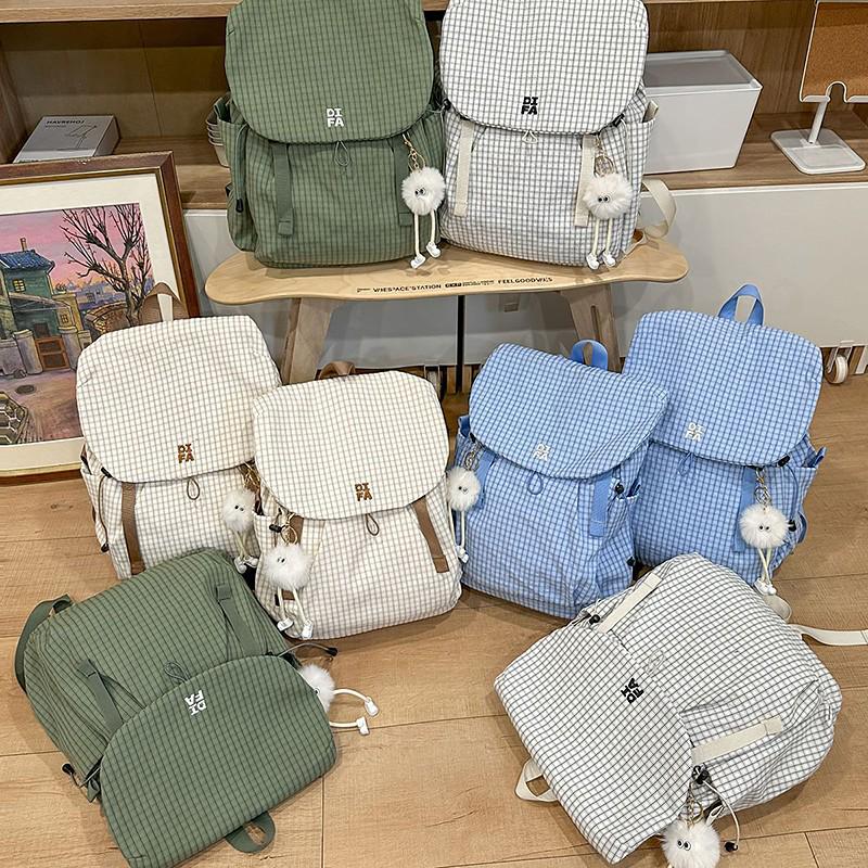 Karierter Leichter Rucksack für Studenten & Schüler - Große Kapazität für Outdoor-Reisen