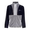 Back Bowl Full Zip Fleece Jacket Colour Block Black Grey Ville