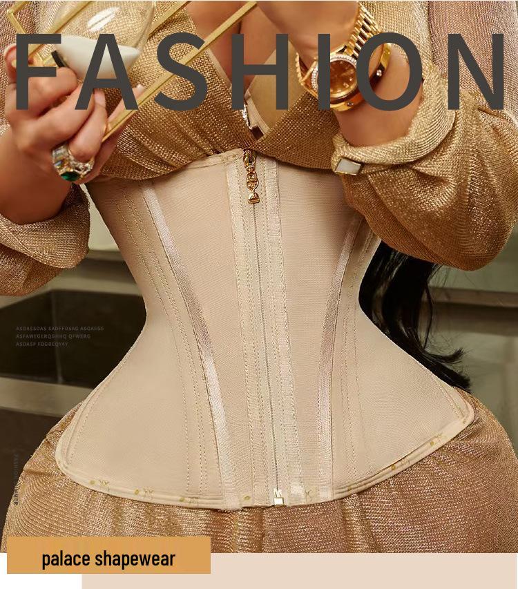 

Латексный спортивный пояс-корсет с 13 косточками - Тренажер для формирования талии и живота Double Extra Large бежевый