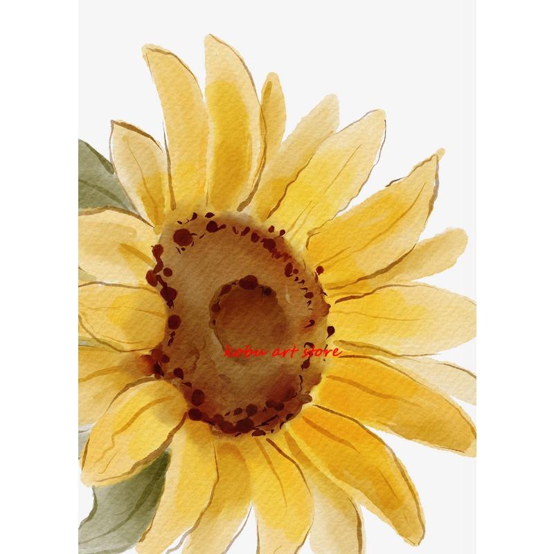 

Watercolor Sunflowers Posters Prints Botanical Floral Canvas Painting Flower Wall Art Picture for Living Room Home Decoration 21cm×30cm NoFrame