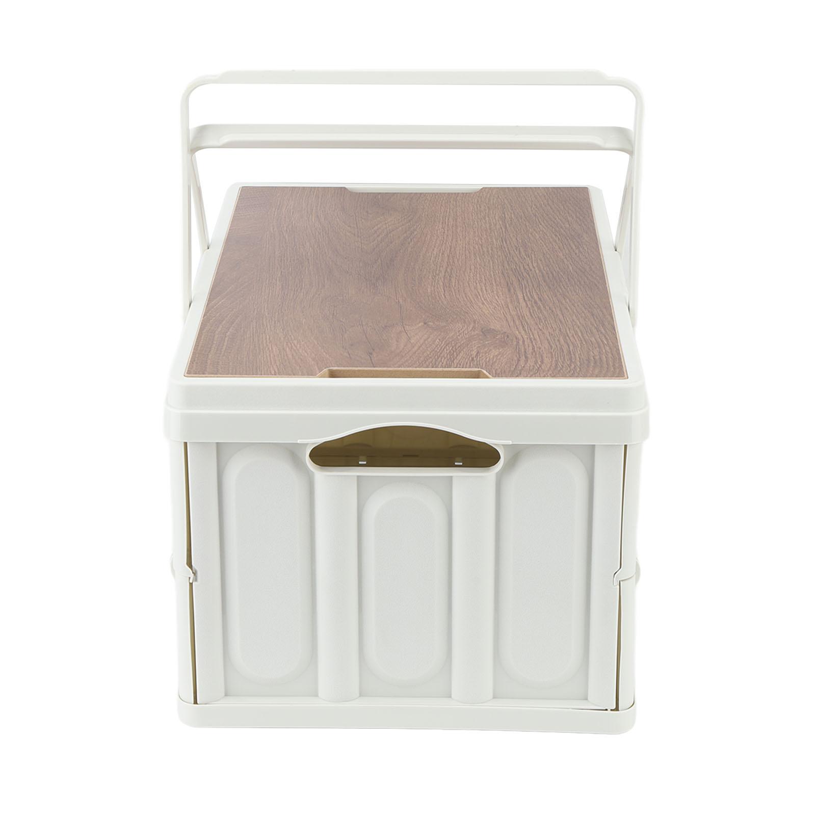 

Camp Box Outdoor Camping Portable Storage Box with Handle Removable Foldable Camping Portable Wooden Lid Storage Box L Large 35.83x15.75in