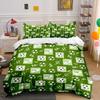 Soccer-Themed Green Background Pattern Duvet Cover Set With 3D Printing Design Soft Polyester Bedding Set All-Season Comfort