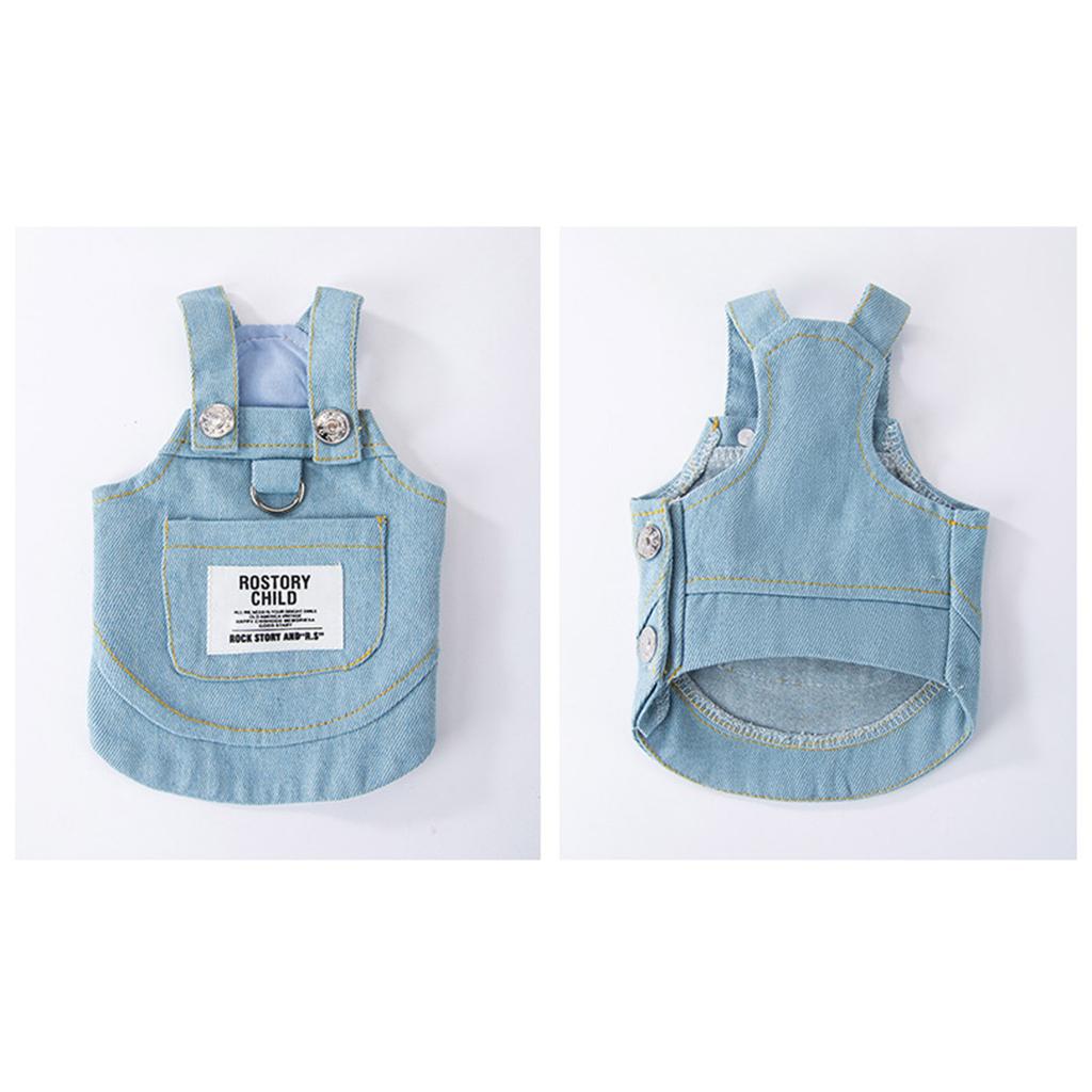 Denims Pet Dress With Harnesses Cats Strap Dress Fashion Pet Denims Dress for Fashion Forward Small Pet