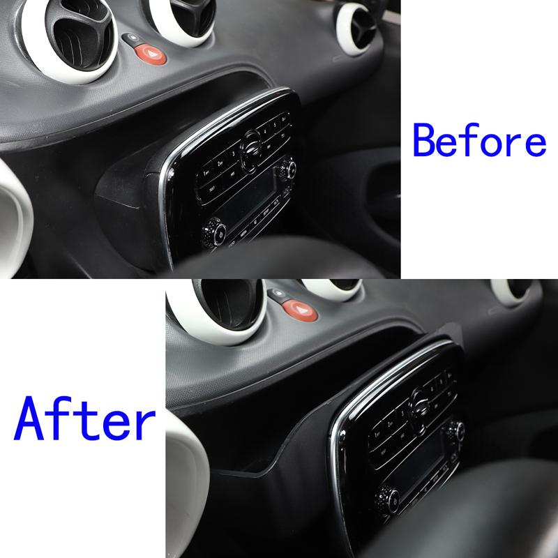 For Benz Smart 453 Fortwo Forfour 2015- LHD Center Console Dashboard Screen Rear Storage Box Organizer Tray