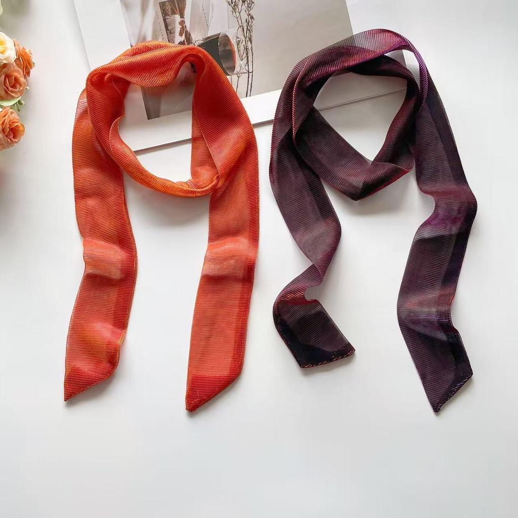 Korean Style Summer Iridescent Pearlescent Silk Scarf - Lightweight & Breathable