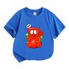 Kids Boys Girls Crew Neck Short Sleeve 100% Cotton T-Shirt Cute Glossy Red Gummy Bear Print Casual Lightweight Soft Summer Daily Tees for Children