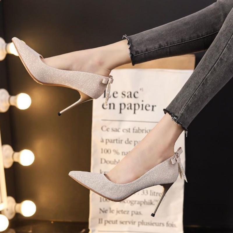 French Design Sense Niche Ladies 6cm High Heels Ins Style Trend Pointed Shallow Mouth Fine Heel Wedding Shoes Shopping Dating Prom with Shoes