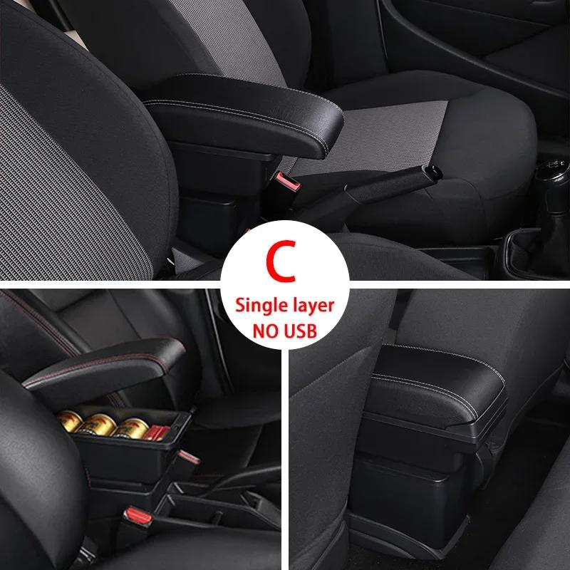 Pour Opel Corsa E Boîte Accoudoir Pour Corsa E Boîte de Rangement Intérieure Accoudoir en Cuir PU avec USB Accessoires de Voiture 2014 2015 2016-2019