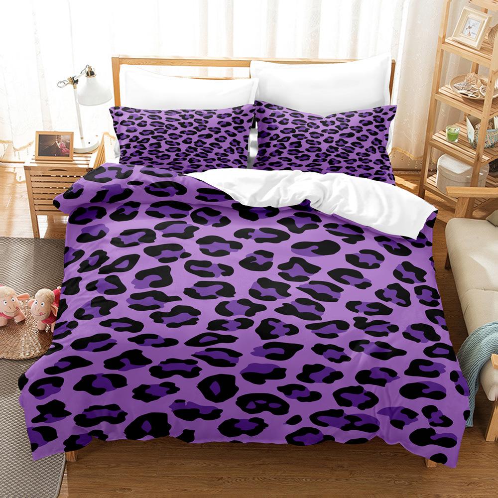 3D Digital Printing Leopard Print Series Three-Piece Set To Print Bedding Kit