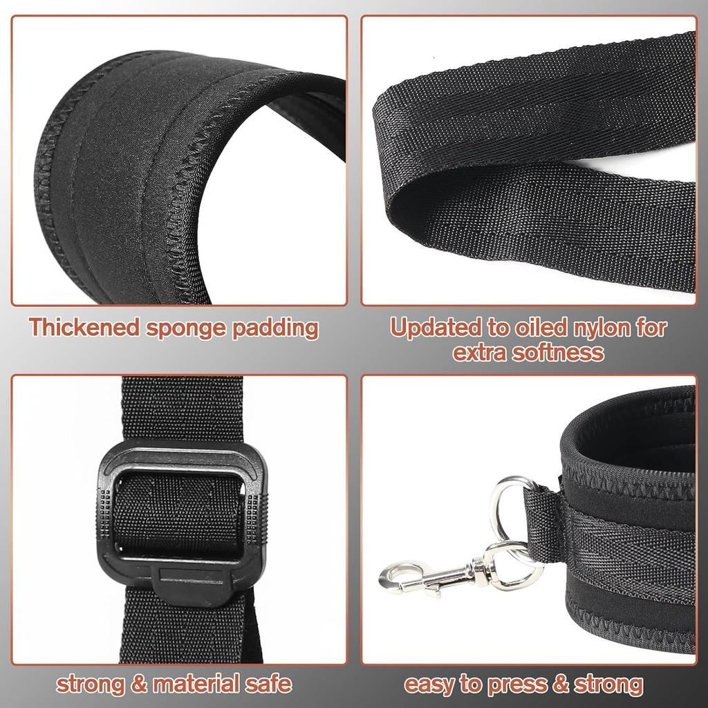Adult Bondage Restraint Kit with Adjustable Leg Straps, Removable Handcuffs, Sponge Pads, Nylon Straps for Couples Role Play