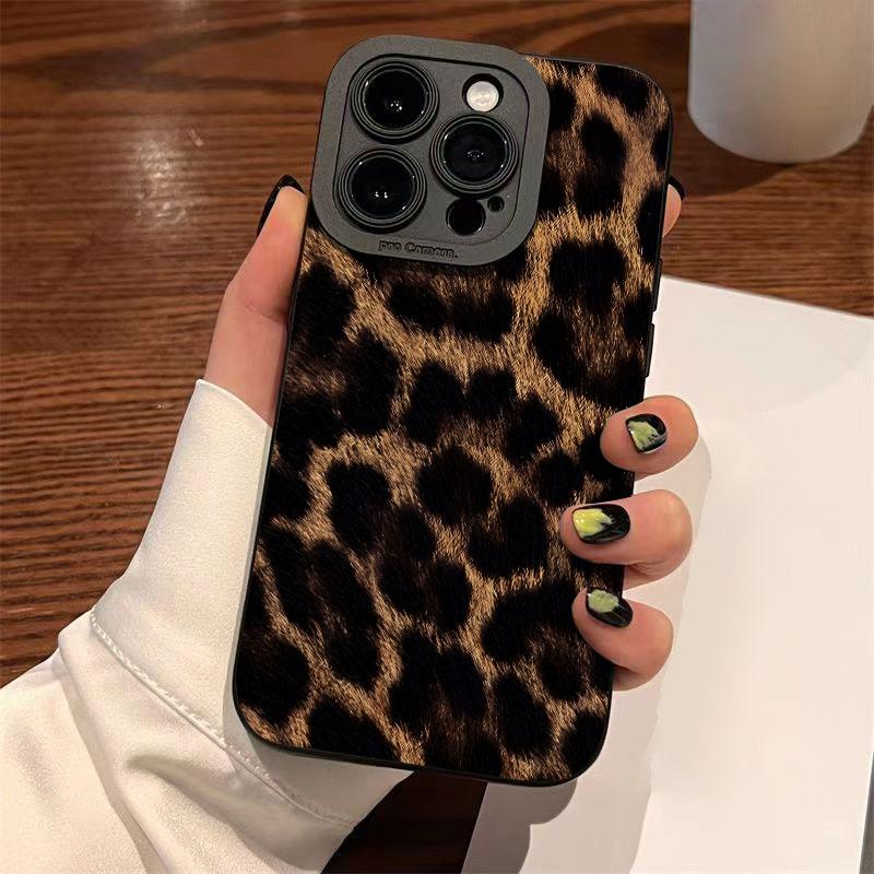 Brown Black Leopard Print Phone Case For iPhone 17 16 11 12 13 14 15 Pro Max 15 16 Plus X XR XS MAX 16e Shockproof Cover Fundas