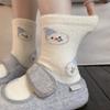 Winter Socks Mink Fleece Piled And Thickened Fluffy Socks, Cartoon Cute Animal Medium Tube Socks