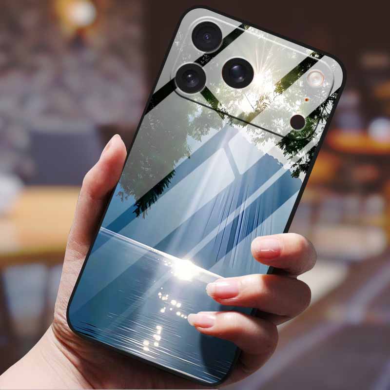 Phone Case for Iphone 17 Pro Max Iphone17 Air Tempered Glass Hard Back Cover Bumper 17pro Funda Cartoon Anime Fashion Pattern