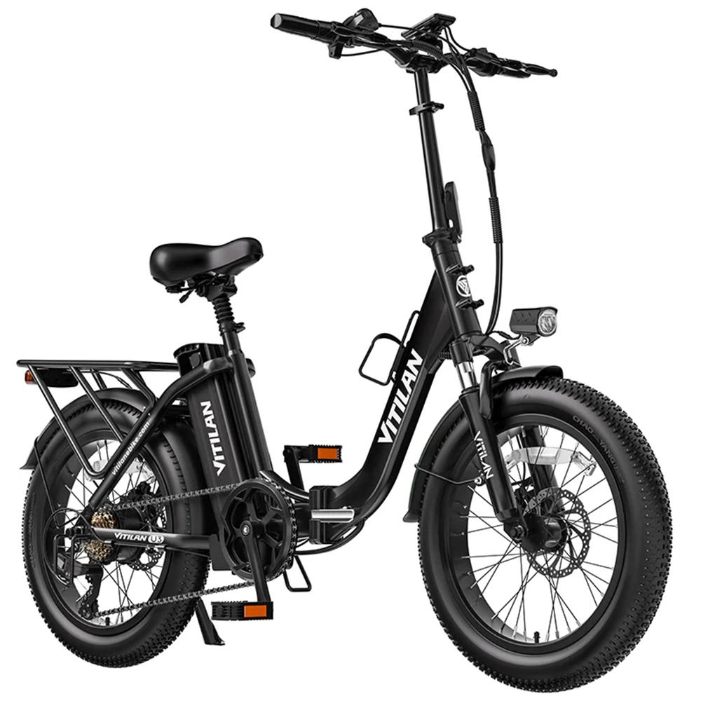 Electric Bicycle Foldable Vitilan 20" 750W Motor City Ebike 48V 13AH Max Range 60Km 7 Speed Top Speed 45Km/h U3