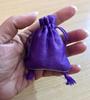 25 Pc 6X8 cm Raw Silk Jewelry Pouch Bag with Tassle drawstring Zari Border, Wedding Favor Party Favour, Gift Bag Jewellery  PURPLE