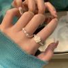 Early Spring Flower Ring Female Niche Design High Sense Sweet Versatile Handmade Beaded Two-piece Ring Set Female